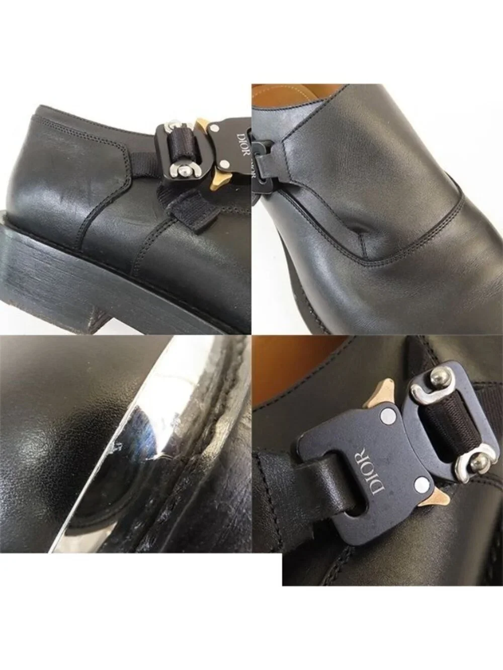 Dior Combat Monk Dress Shoes Black Leather Single Business